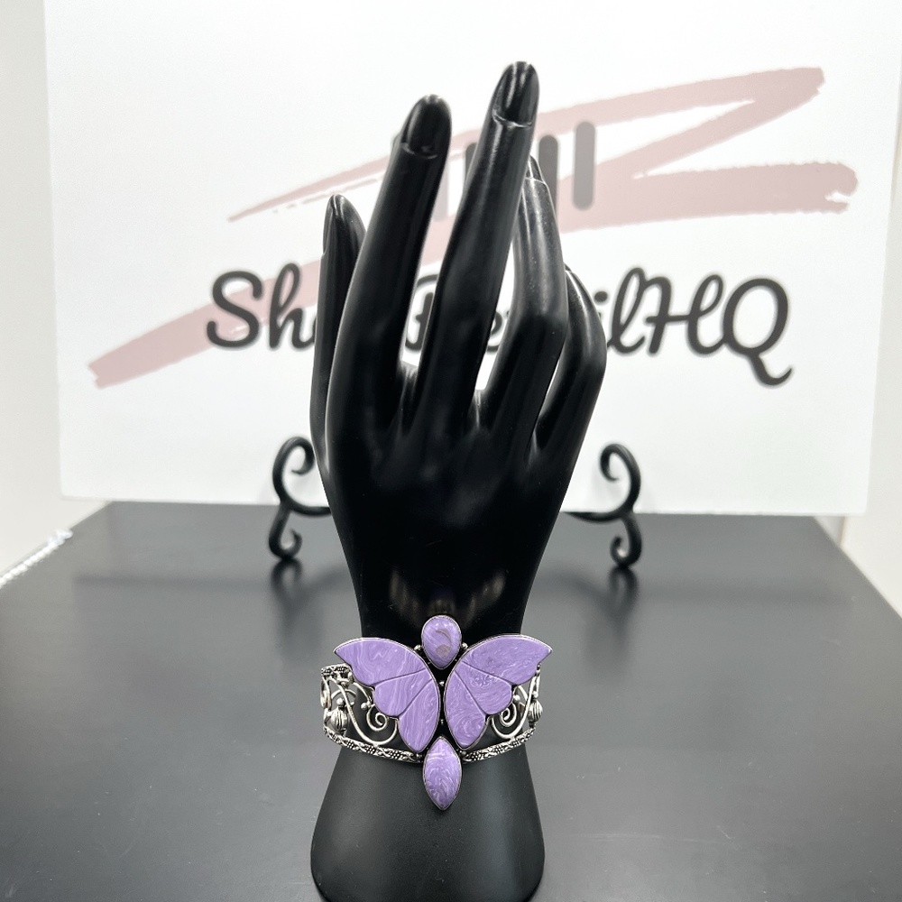 Two Beautiful Butterfly Gemstone / Quartz Bracelets